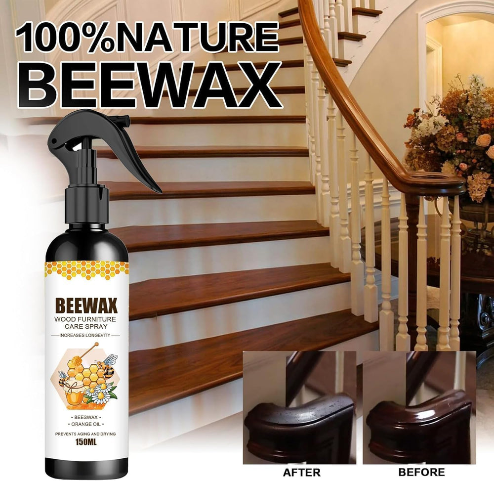 New Beeswax Spray Furniture Polish, Wood Cleaner, Wood Floor Polish PACK OF 2